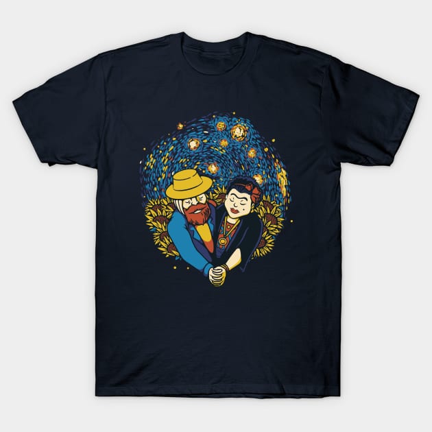 Sunflower Lovers Frida and Van Gogh by Tobe Fonseca T-Shirt by Tobe_Fonseca